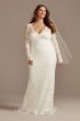 Long Sleeve Lace Plus Wedding Dress with Tie 9WG4045