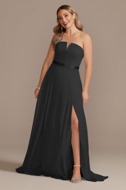 Georgette V-Wire Bridesmaid Dress with Corset Back GS290021