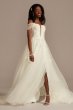 Removable Straps Tulle Wedding Dress with Slits LSSWG898
