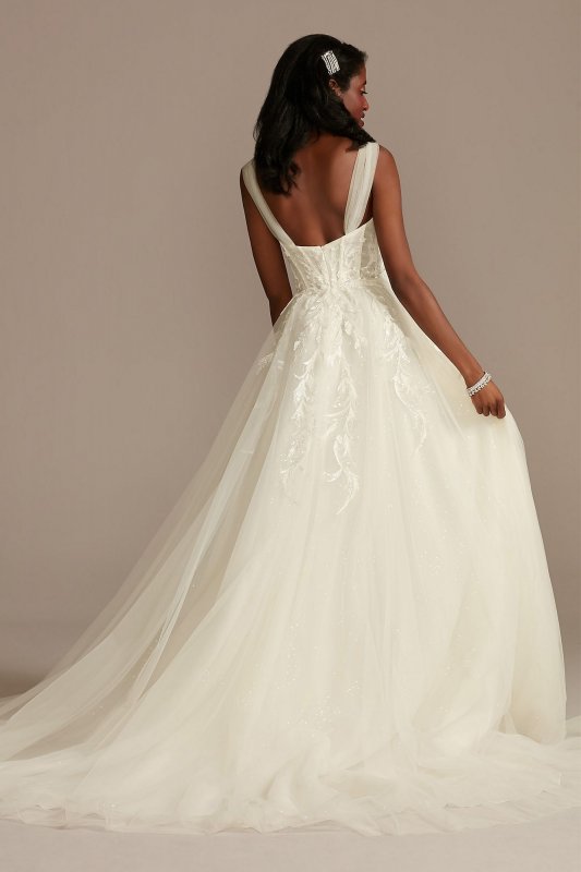 Removable Straps Tulle Wedding Dress with Slits LSSWG898