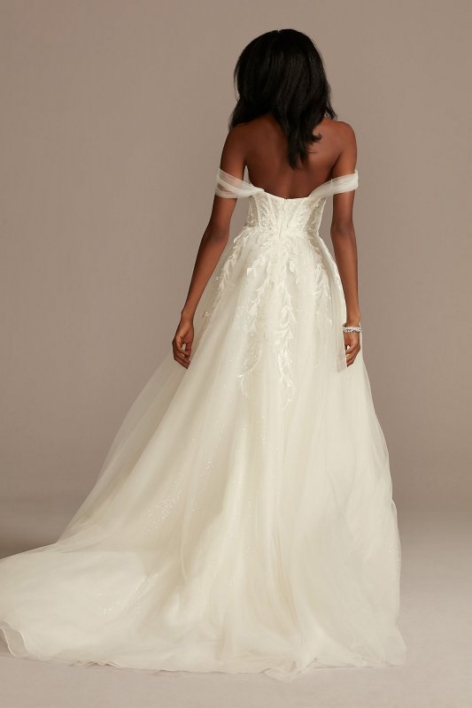 Removable Straps Tulle Wedding Dress with Slits LSSWG898
