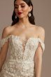 Embellished Lace Swag Sleeve Wedding Dress LSSWG899