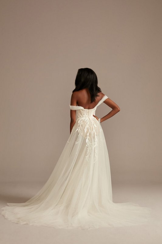 Removable Straps Tulle Bodysuit Wedding Dress MBSWG898