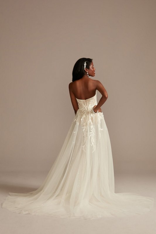 Removable Straps Tulle Bodysuit Wedding Dress MBSWG898