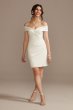 Short Off Shoulder Cuff Neckline Crepe Dress SDWG0978