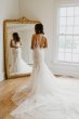 Beaded Lace 3D Floral Plunge Tulle Wedding Dress SWG897