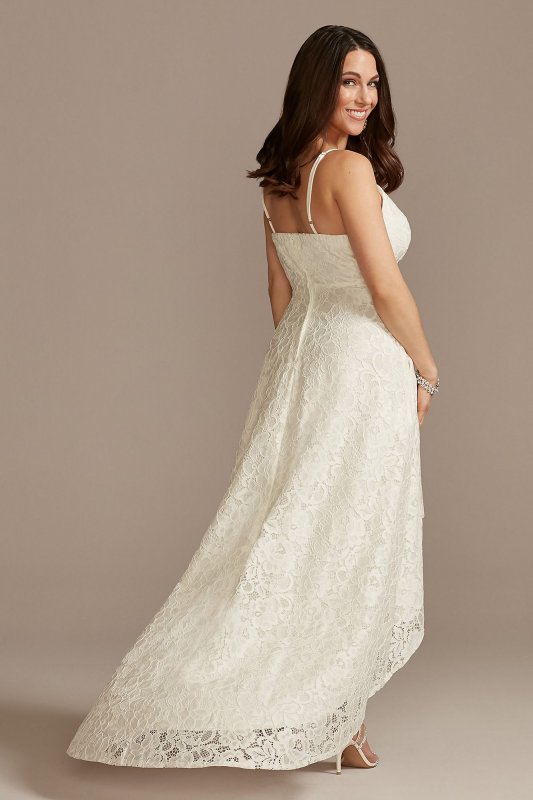 High-Low Lace Dress with Spaghetti Straps WBM2400V4