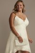 High-Low Lace Plus Dress with Spaghetti Straps WBM2400V4W