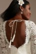 Long Sleeve Lace Wedding Dress with Tassel Tie WG4045