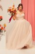 Pleated Bodice Tulle Tall Plus Size Wedding Dress 4XL9WG4039