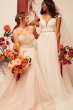 Pleated Bodice Tulle Tall Plus Size Wedding Dress 4XL9WG4039
