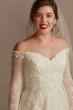 Leafy Lace Off the Shoulder Petite Wedding Dress 7CWG891