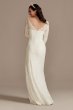 Stretch Lace Long Sleeve Sheath Wedding Dress SDWG0976