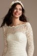 Stretch Lace Long Sleeve Sheath Wedding Dress SDWG0976