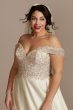Off Shoulder Beaded Bodice Tall Plus Wedding Dress 4XL8LBCWG890