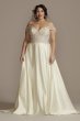 Off Shoulder Beaded Bodice Tall Plus Wedding Dress 4XL8LBCWG890