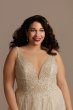 Beaded Illusion Tall Plus Bodysuit Wedding Dress 4XL9MBSWG837