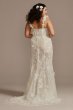 3D Floral Plunge Tall Plus Bodysuit Wedding Dress 4XL9MBSWG885