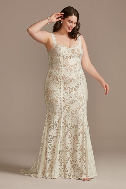 Strapless Stretch Lace Tall Plus Wedding Dress 4XL9WG4022