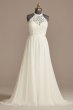 High Neck Illusion Chiffon Tall Plus Wedding Dress 4XL9WG4032