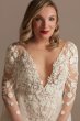 Long Sleeve Illusion Bodysuit Tall Wedding Dress 4XLLSSWG851