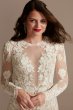 Long Sleeve Sequin Floral Petite Wedding Dress 7SLSWG843