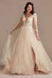 Long Sleeve Lace Appliqued Petite Wedding Dress 7SLSWG862
