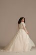 Illusion Long Sleeve Plus Size Wedding Dress 9LBSWG820