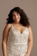 Crochet Lace Overlay Midi Plus Size Dress 9SDWG0773