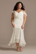 Asymmetric Chiffon Plus Size Dress with Ruffle Hem 9SDWG0932