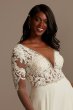 Lace Long Sleeve Chiffon Plus Size Wedding Dress 9SLSWG842