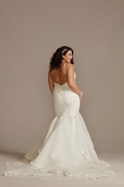 Crepe Mermaid Trumpet Plus Size Wedding Dress 9SWG866