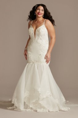 Crepe Mermaid Trumpet Plus Size Wedding Dress 9SWG866