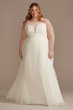 High Neck Lace Godet Plus Size Wedding Dress 9WG4021