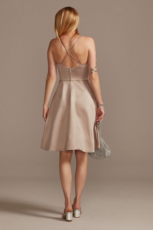 Spaghetti Strap Satin Short Bridesmaid Dress Bridal F20245