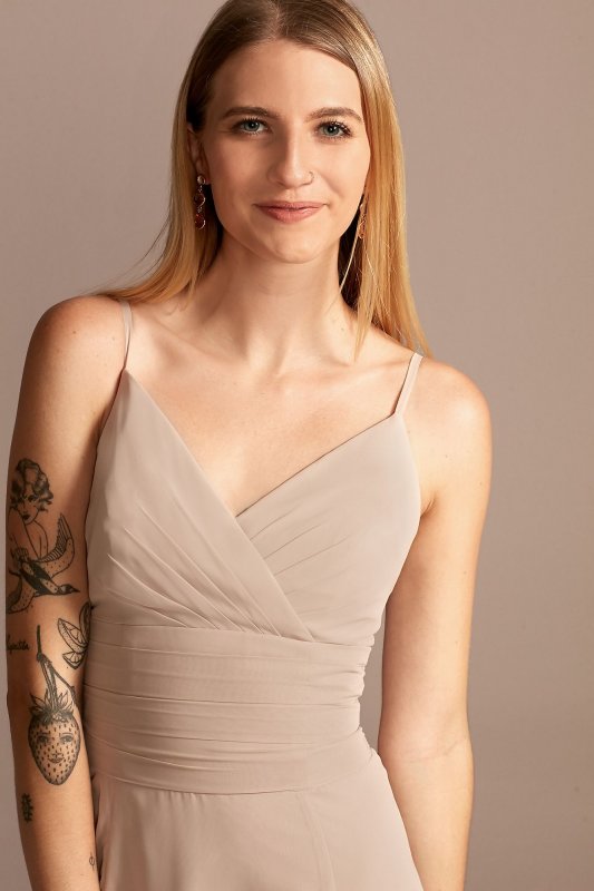 Spaghetti Strap Tie Waist Chiffon Bridesmaid Dress Bridal F20355