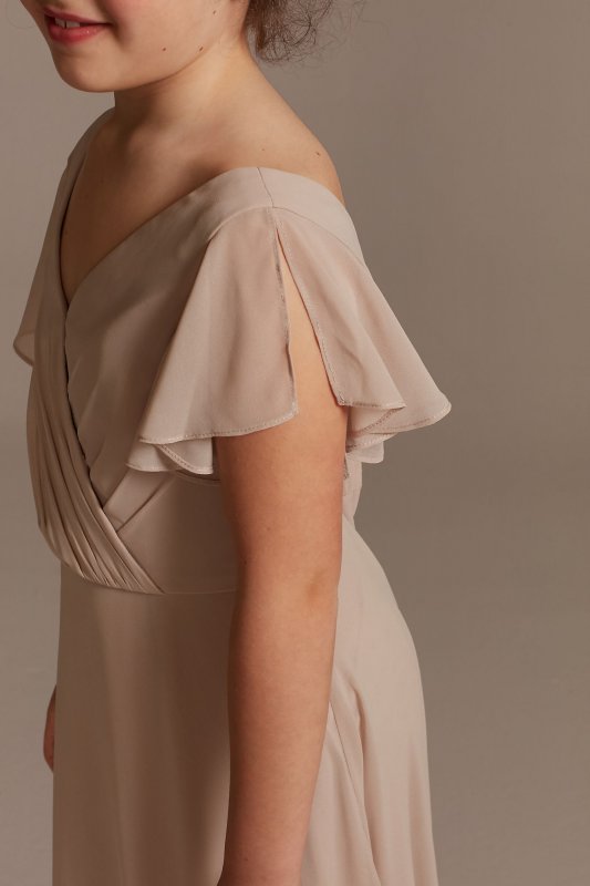 Flutter Sleeve Full Skirt Junior Bridesmaid Dress Bridal JB9917