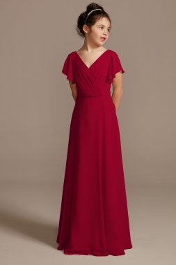 Flutter Sleeve Full Skirt Junior Bridesmaid Dress Bridal JB9917