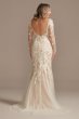 Long Sleeve Floral Illusion Bodysuit Wedding Dress LSSWG851