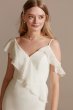 Asymmetrical Neck Chiffon Dress with Ruffled Hem SDWG0932