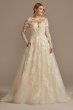 Lace Illusion Long Sleeve Ball Gown Wedding Dress SLCWG833