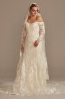 Beaded Lace Long Sleeve Off Shoulder Wedding Dress SLXTCWG808