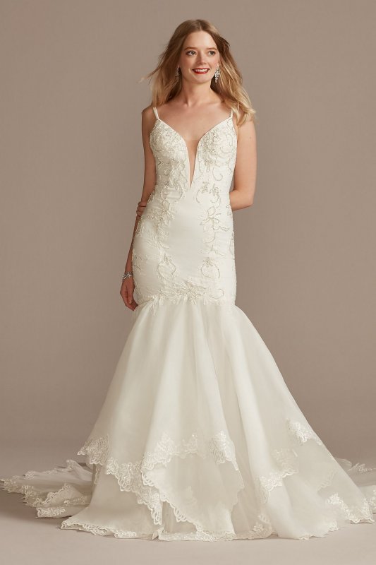 Stretch Crepe V-Back Trumpet Mermaid Wedding Dress SWG866