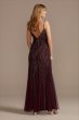 Spaghetti Strap Beaded Mesh V-Neck Sheath Dress WGIN307320D