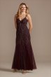 Spaghetti Strap Beaded Mesh V-Neck Sheath Dress WGIN307320D