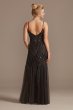 Beaded Overlay Spaghetti Strap Dress with Godets Bridal WGINSLD2891