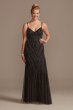 Beaded Overlay Spaghetti Strap Dress with Godets Bridal WGINSLD2891