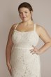 Floral Lace Halter Sheath Tall Plus Wedding Gown 4XL9WG4055