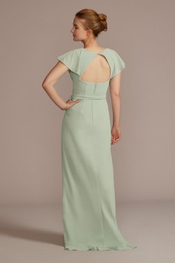Tall Chiffon High-Low Ruffle Bridesmaid Dress 4XLF20511