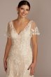 Soft Tulle Flutter Sleeve Tall Wedding Gown 4XLMS251252